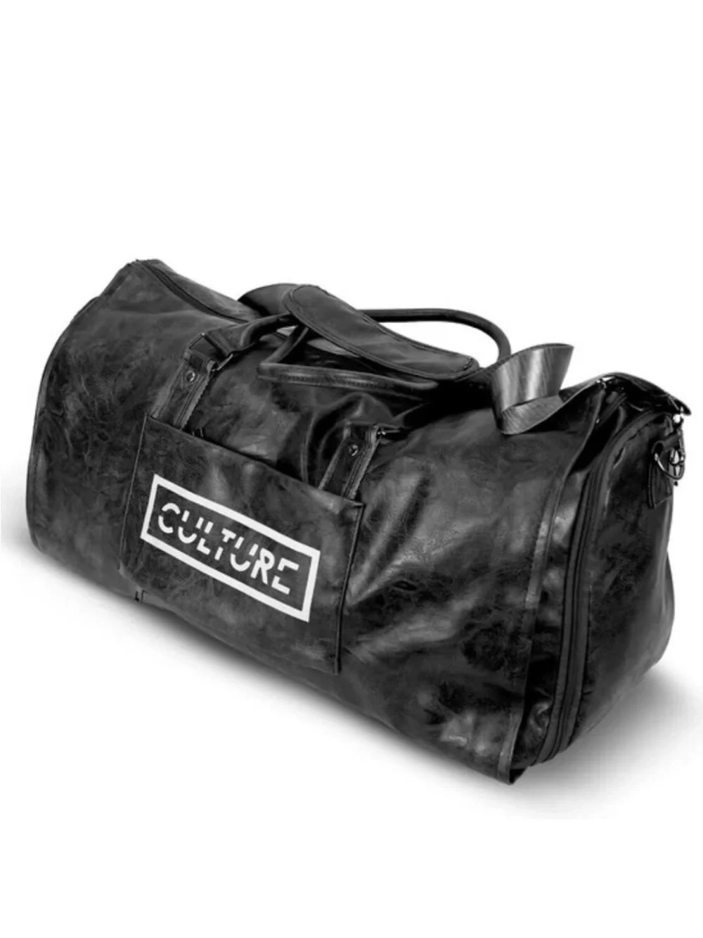 Black Culture Leather Travel Tote Bag.